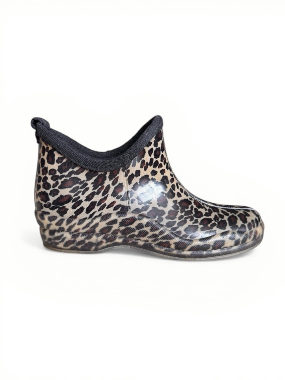 Capelli Leopard Print Rain Boots Ankle Waterproof Rubber Size 7 - Picture 5 of 12